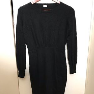 Jcrew black wool blend sweater dress